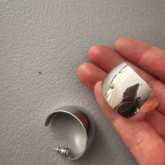 Lot of Silver Hoop earings great condition - Picture 8 of 9